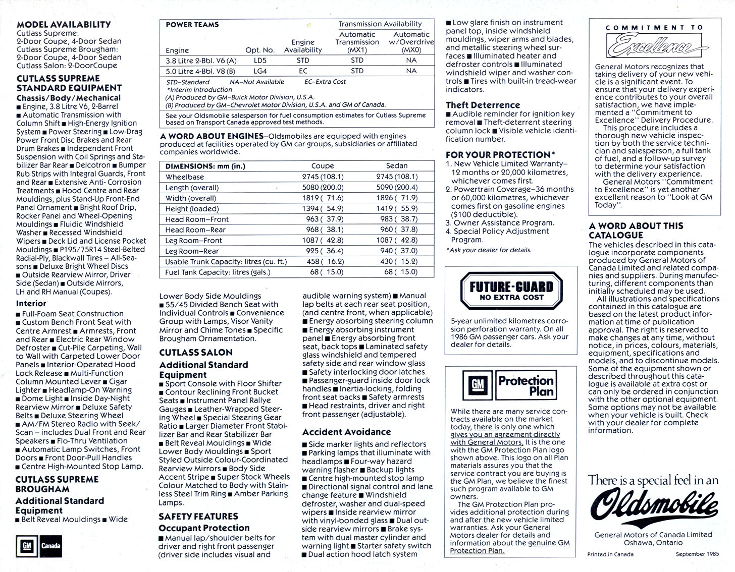 1985 Oldsmobile Cutlass Supreme Brochure Page 4